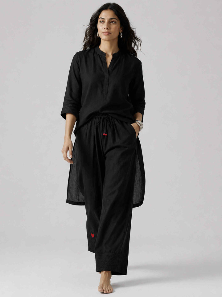 Little Heart Pants - Black