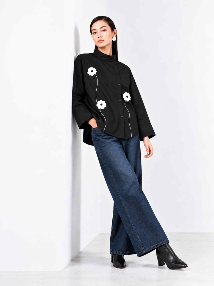 Floral Side Placket Shirt