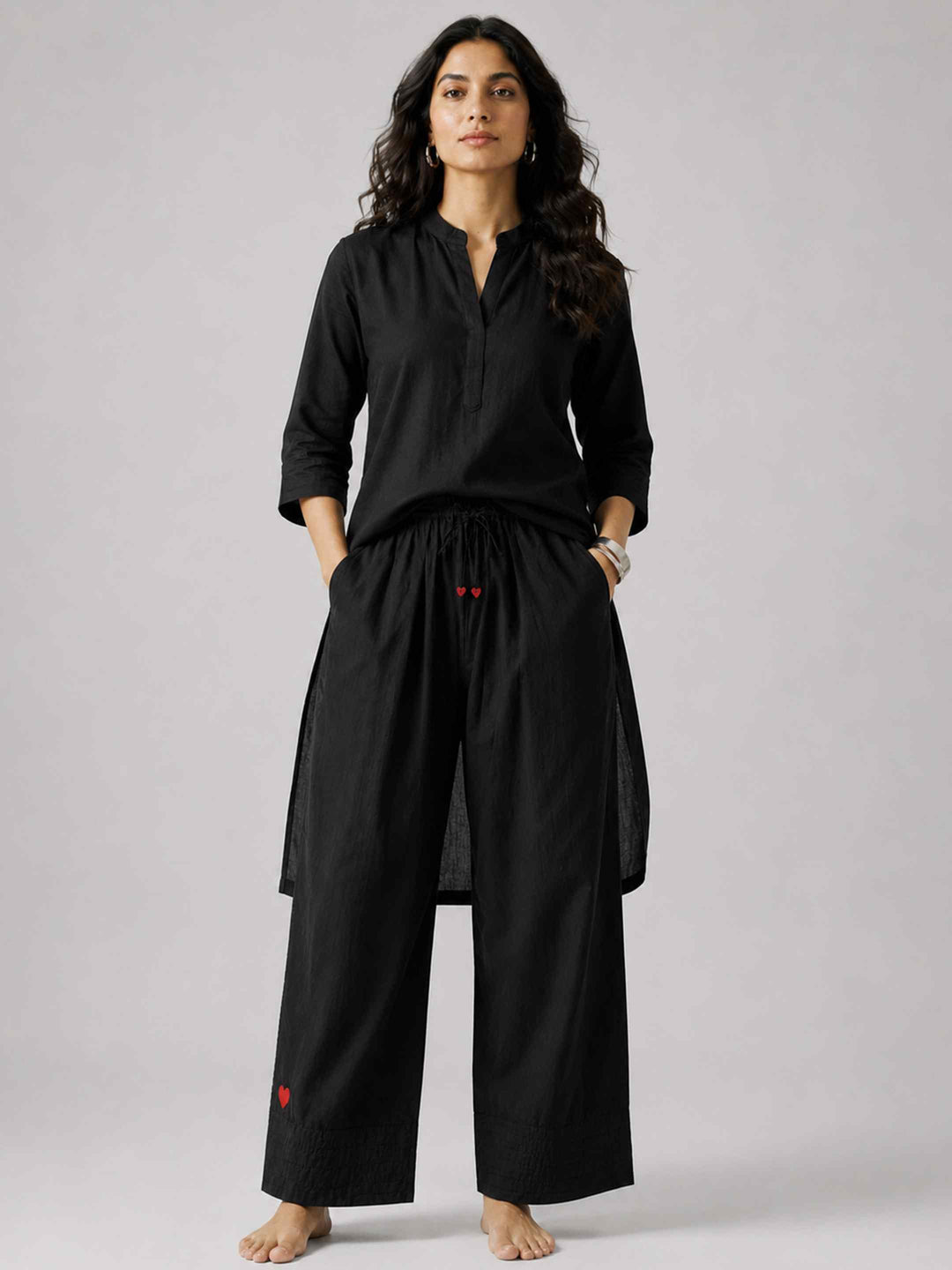 Little Heart Pants - Black