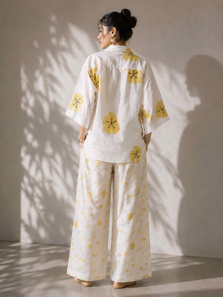 Mogra Chanderi Co-ord Set - Pearl White
