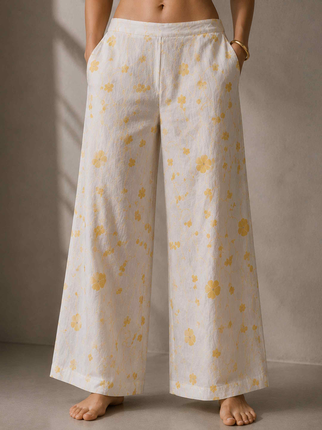 Mogra Chanderi Co-ord Set - Pearl White