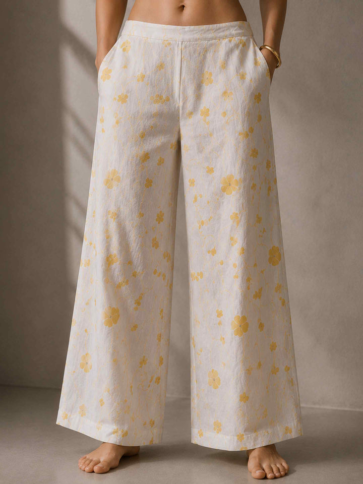 Mogra Chanderi Co-ord Set - Pearl White