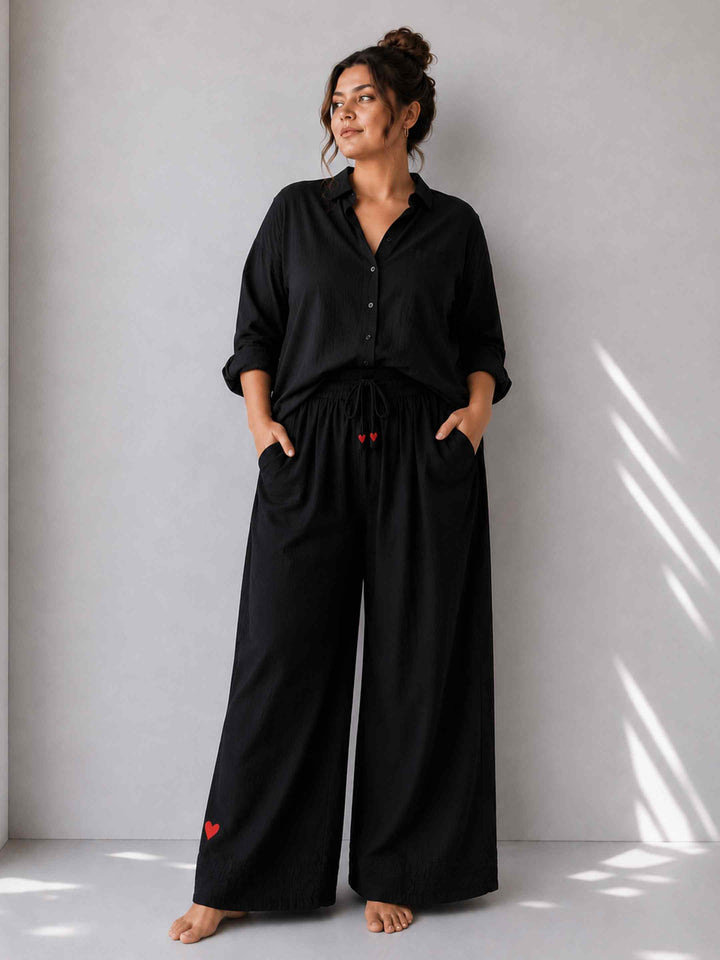 Little Heart Pants - Black