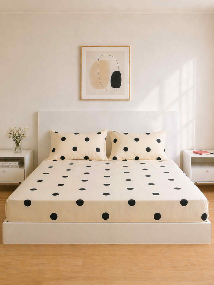 Ink Polka Bed Linen Set - Black