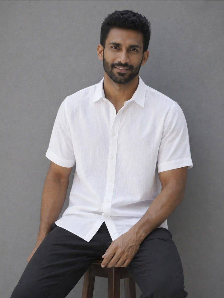 Half Sleeves Shirt - White