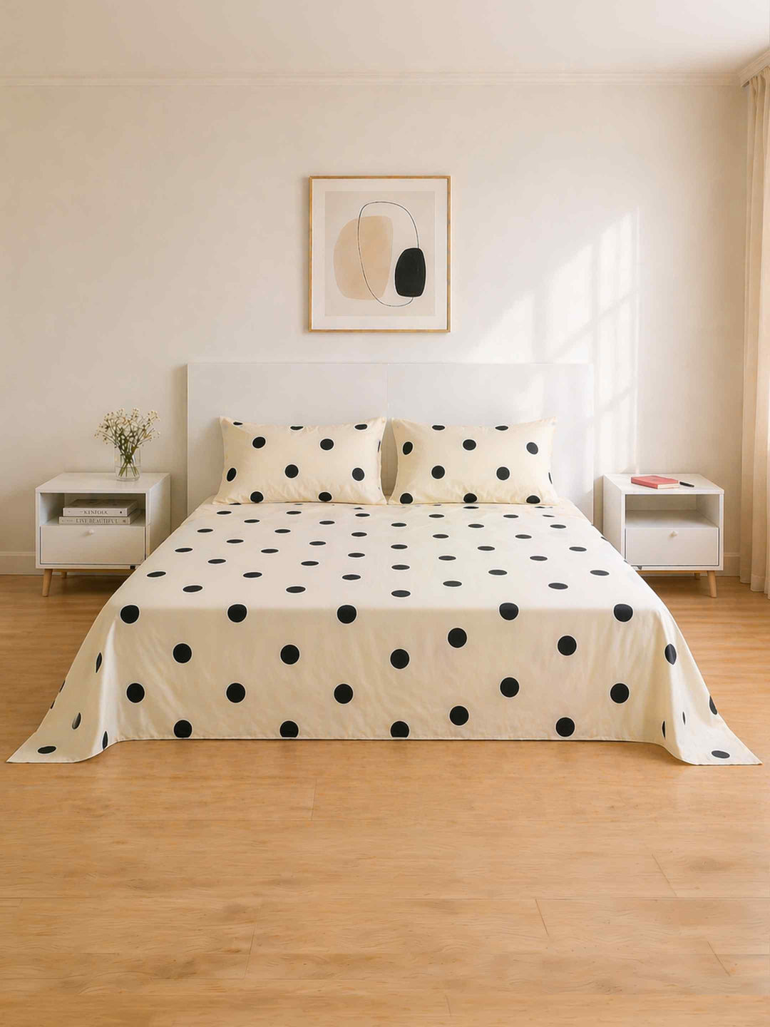 Ink Polka Bed Linen Set - Black
