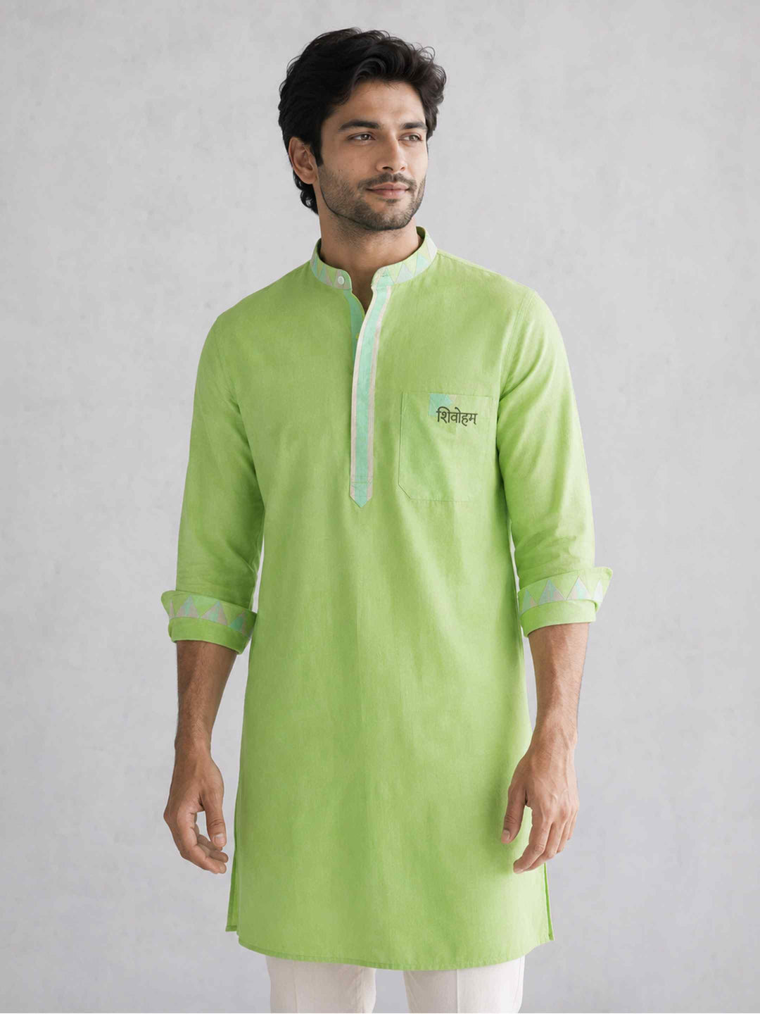 Shivoham Cotton Kurta - Lime