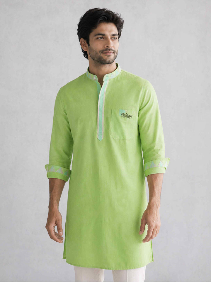 Shivoham Cotton Kurta - Lime