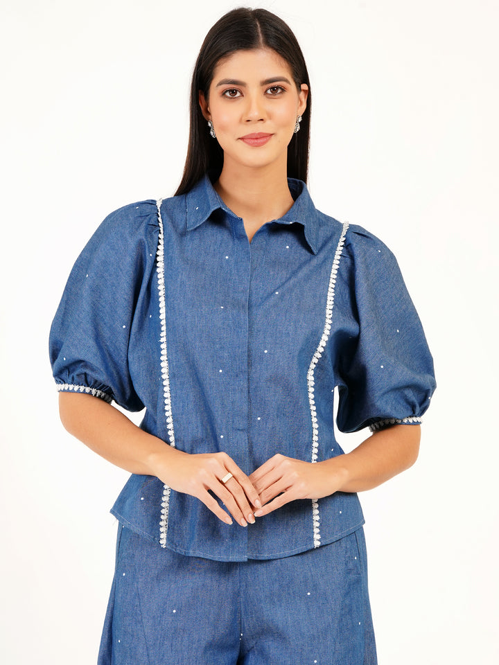 Puff Sleeve Polka Dot Top