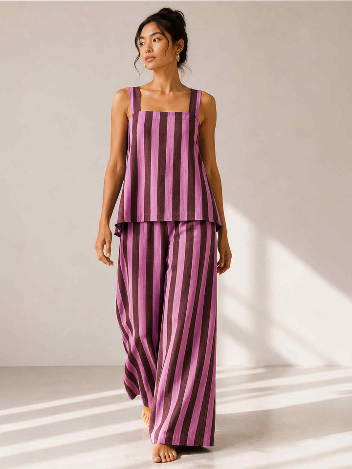 Aubergine Pink Stripe - Cr. ossback Co-ord Set