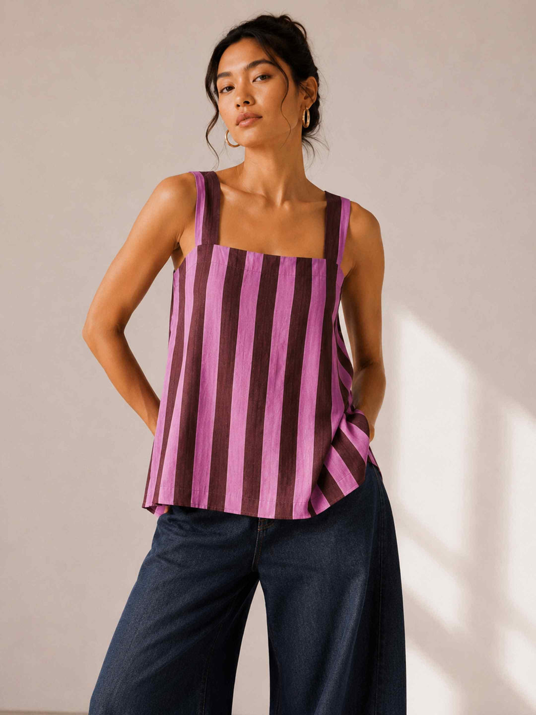 Candy Stripe Criss Cross Top
