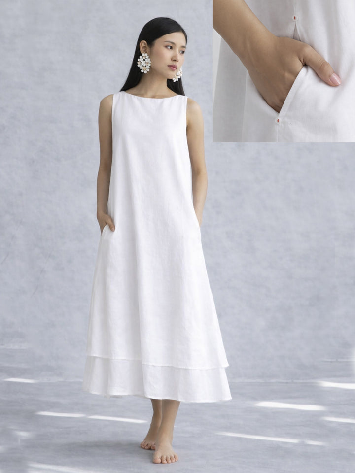 Noir Flow Dress - White