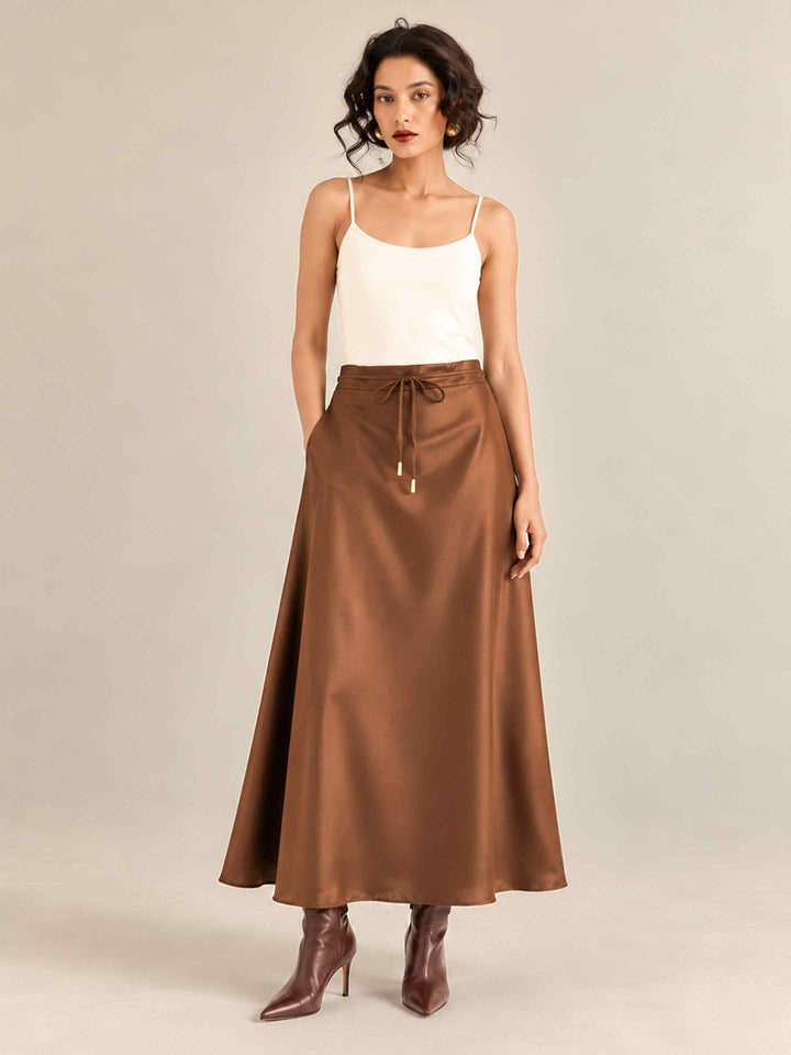 Satin Skirt - Caramel