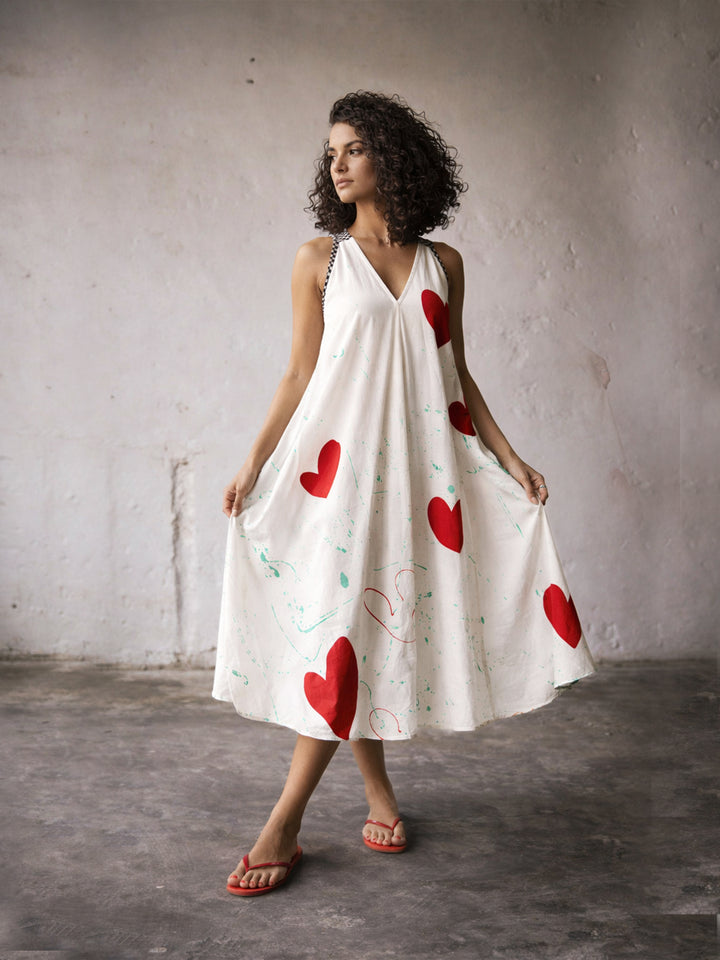 Sora Heart Dress - White.