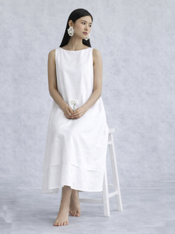 Noir Flow Dress - White