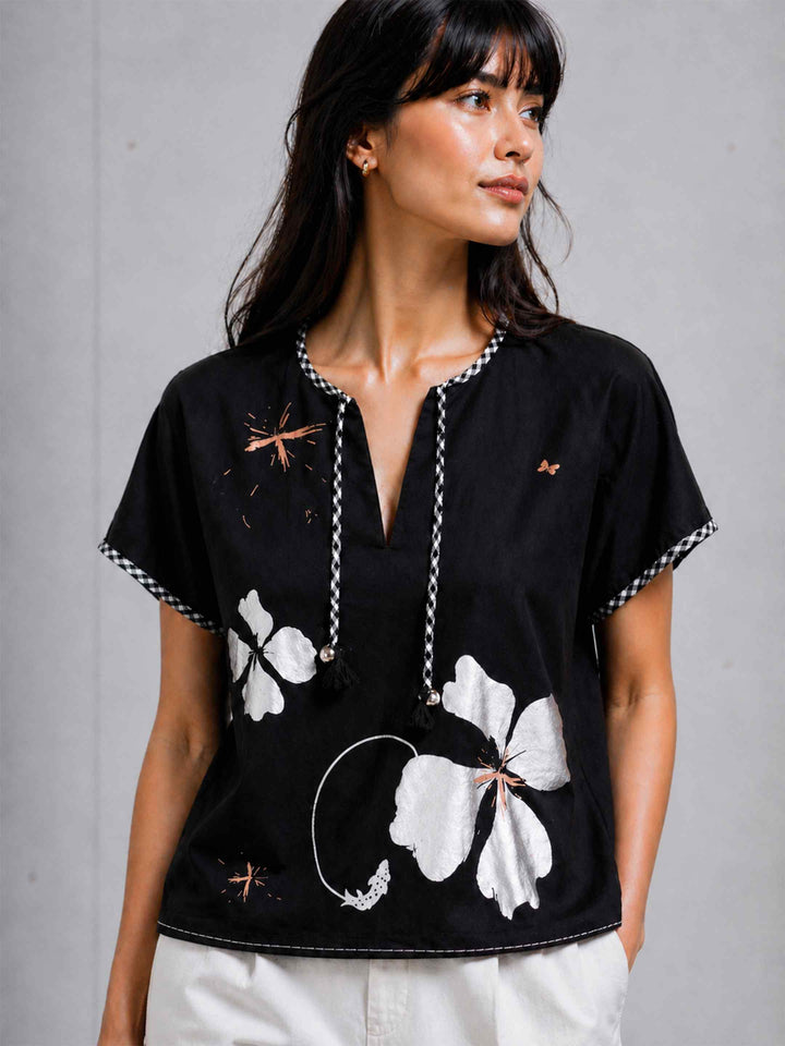 Black Petal Top