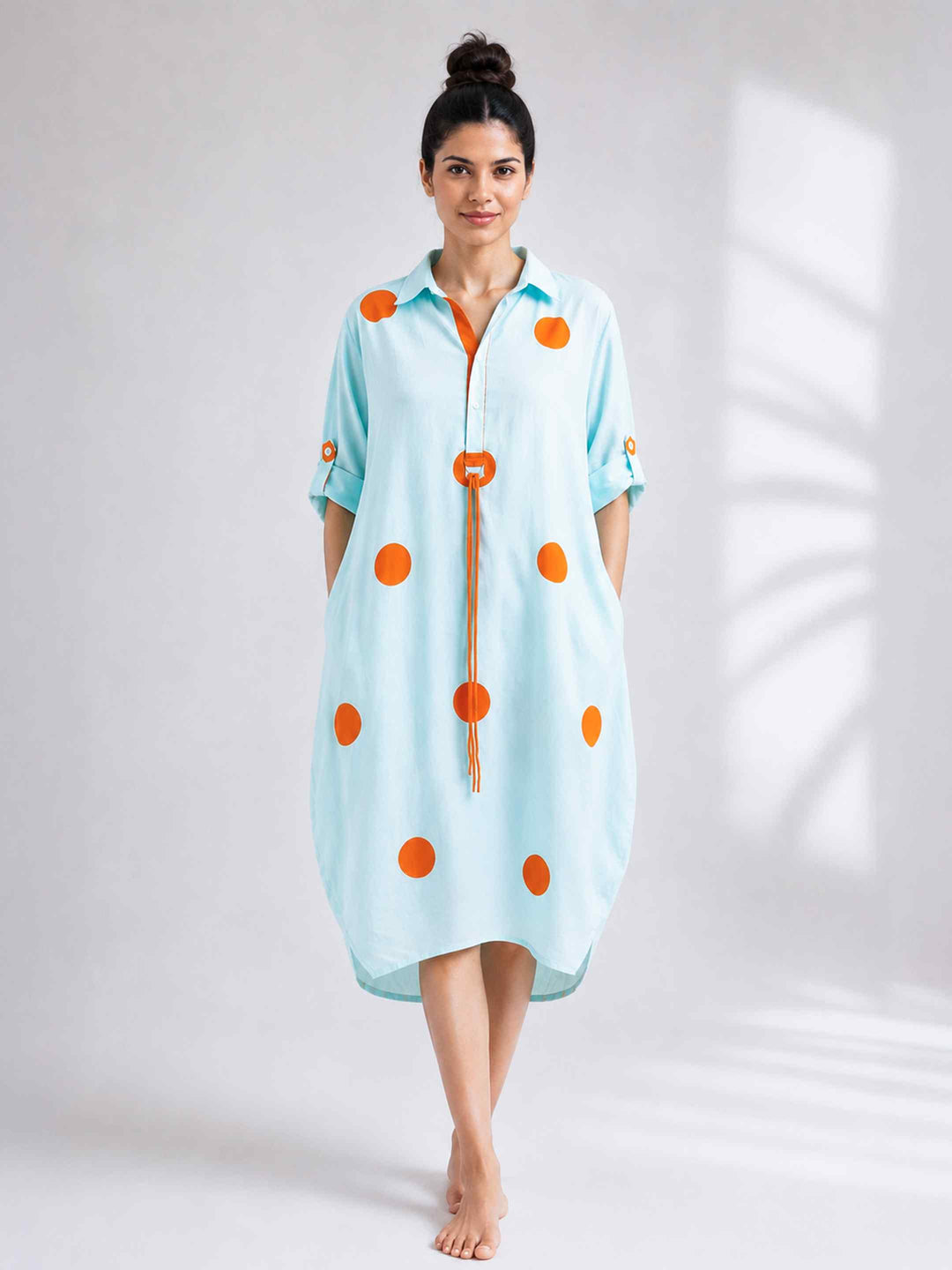 Tangerine Polka Dress