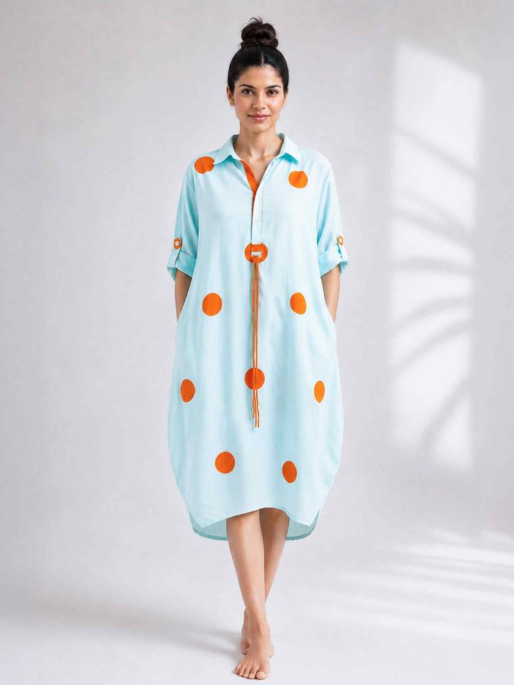 Tangerine Polka Dress
