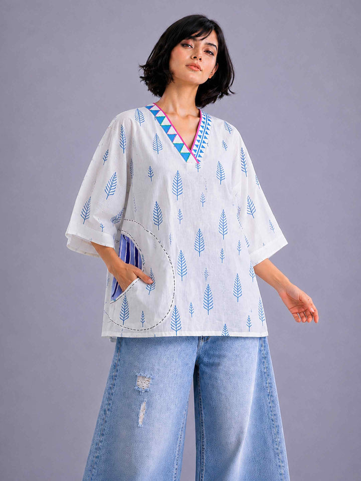Indigo leaf Top