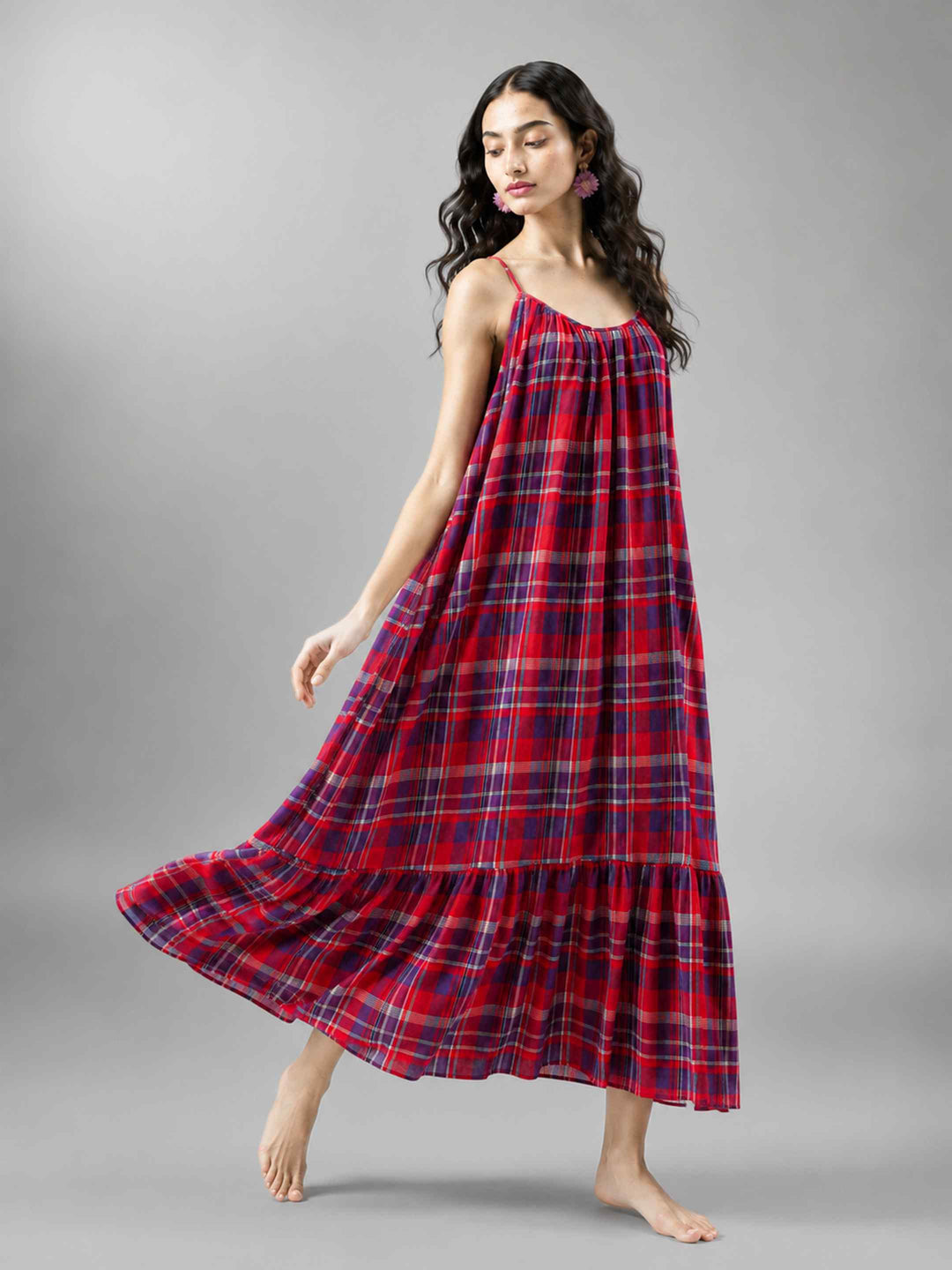 Boho Spirit Dress - Red Checks