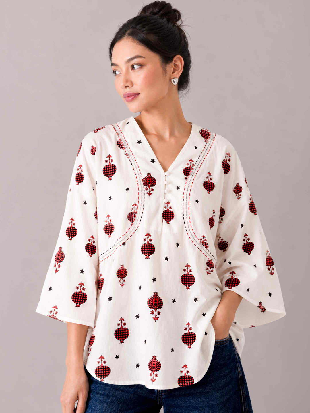 Anardaani Top - Red & Black