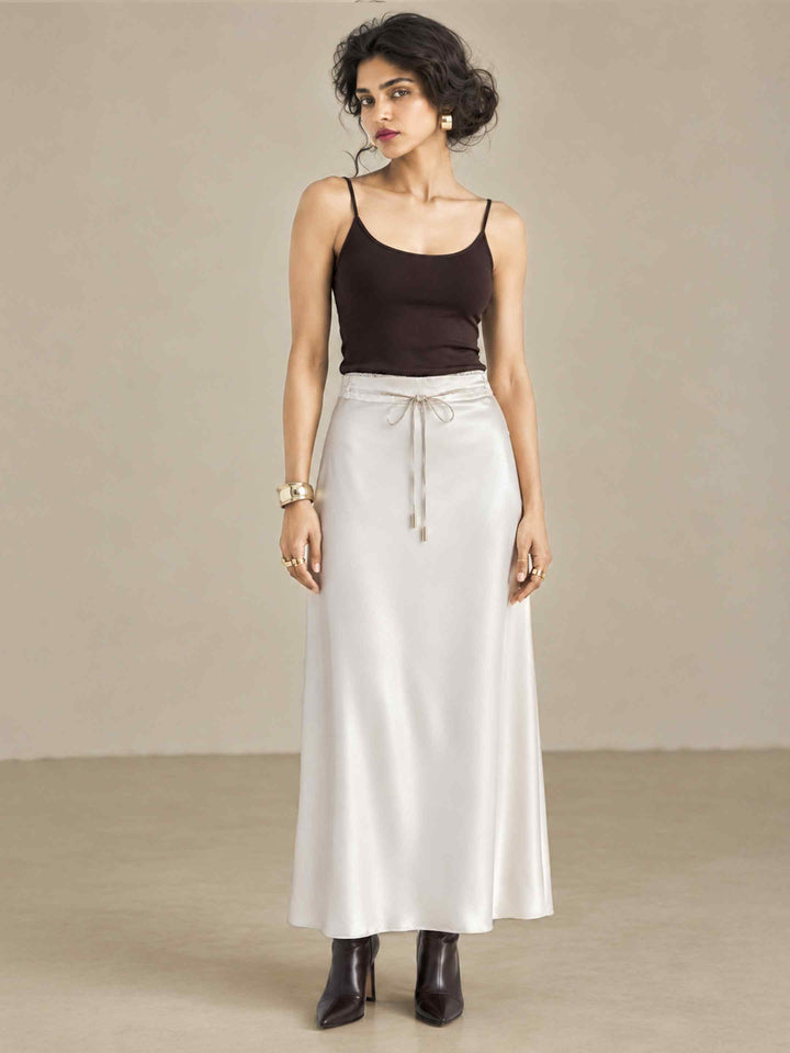 Satin Skirt - Ivory