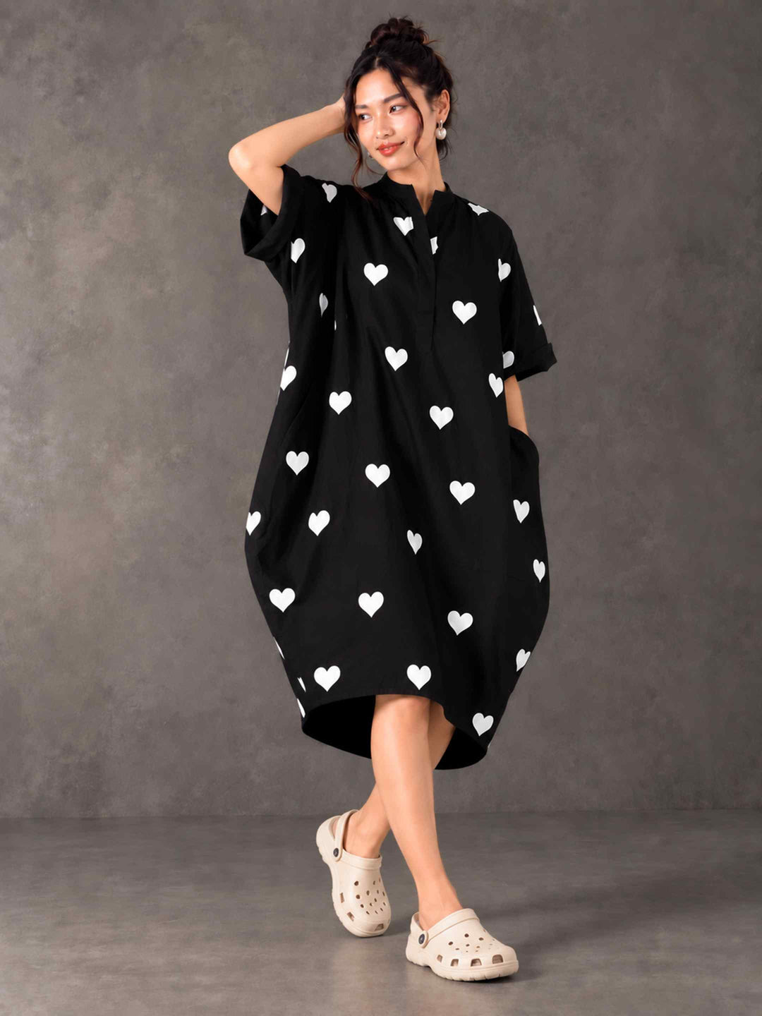 Cocoon Dress - Midnight Hearts
