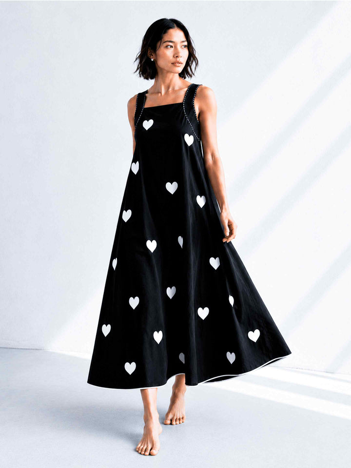 Classic Dress - Black Hearts
