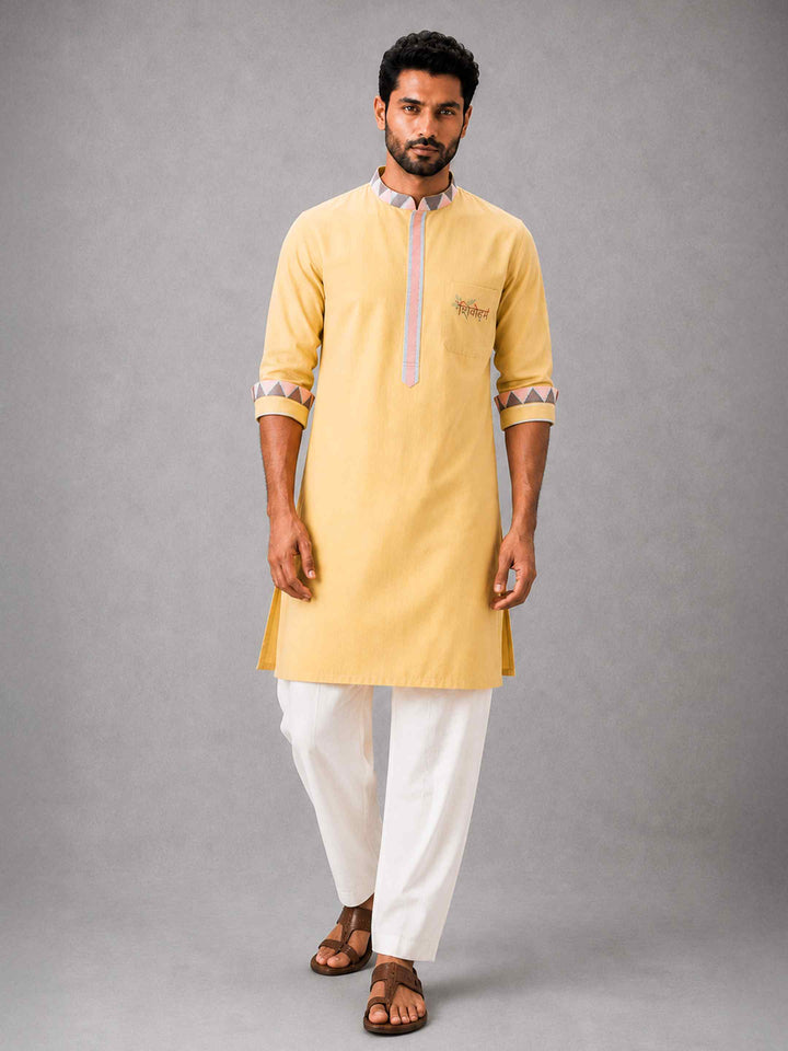 Shivoham Cotton Kurta - Marigold