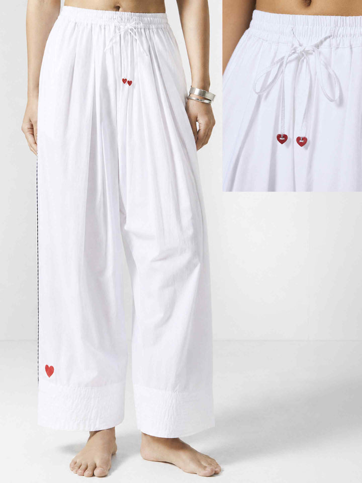 Heart Pants - White