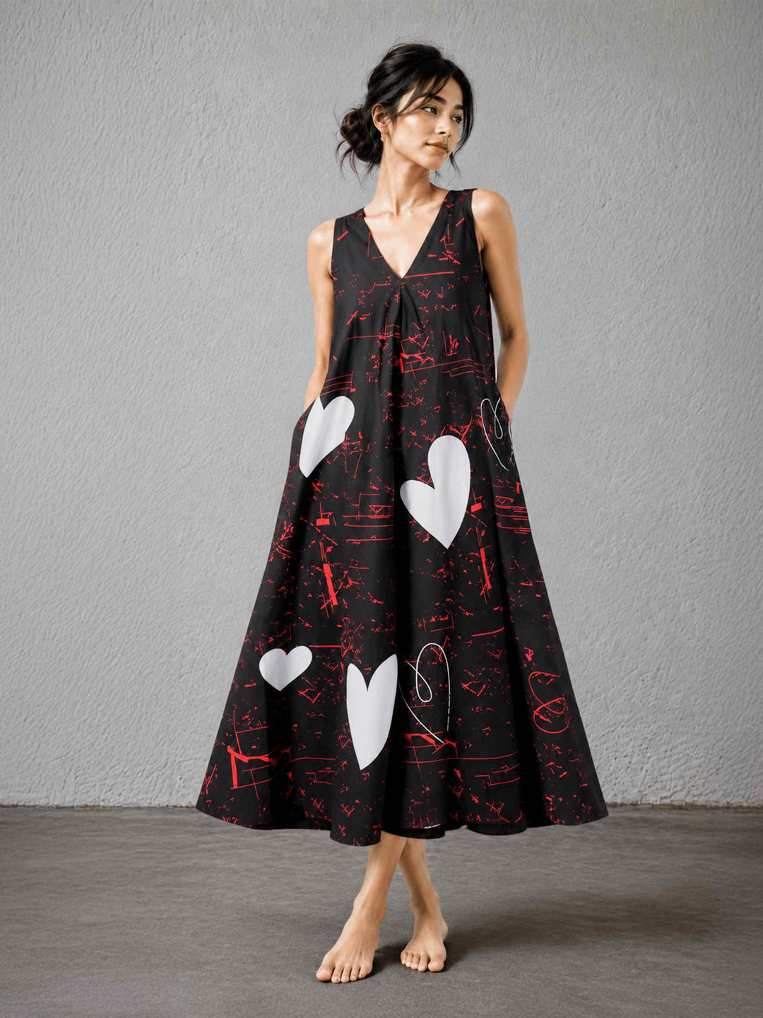 Graphic Hearts Dress