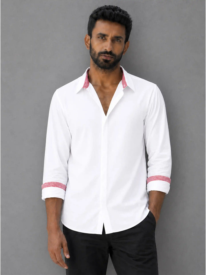 Aveir Shirt - White with Red