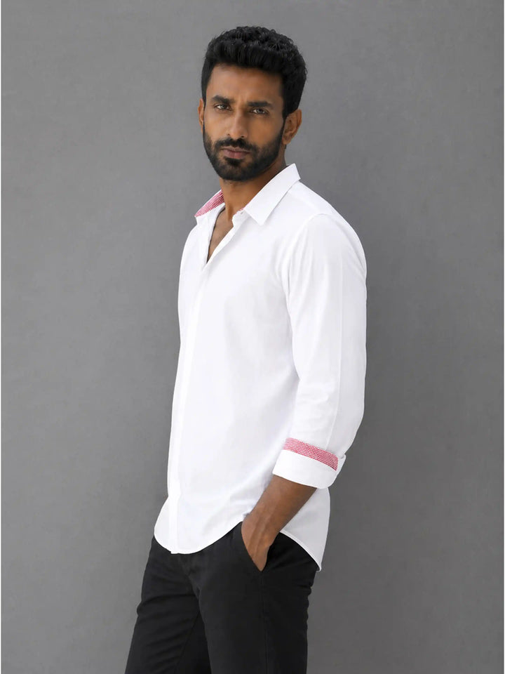 Aveir Shirt - White with Red