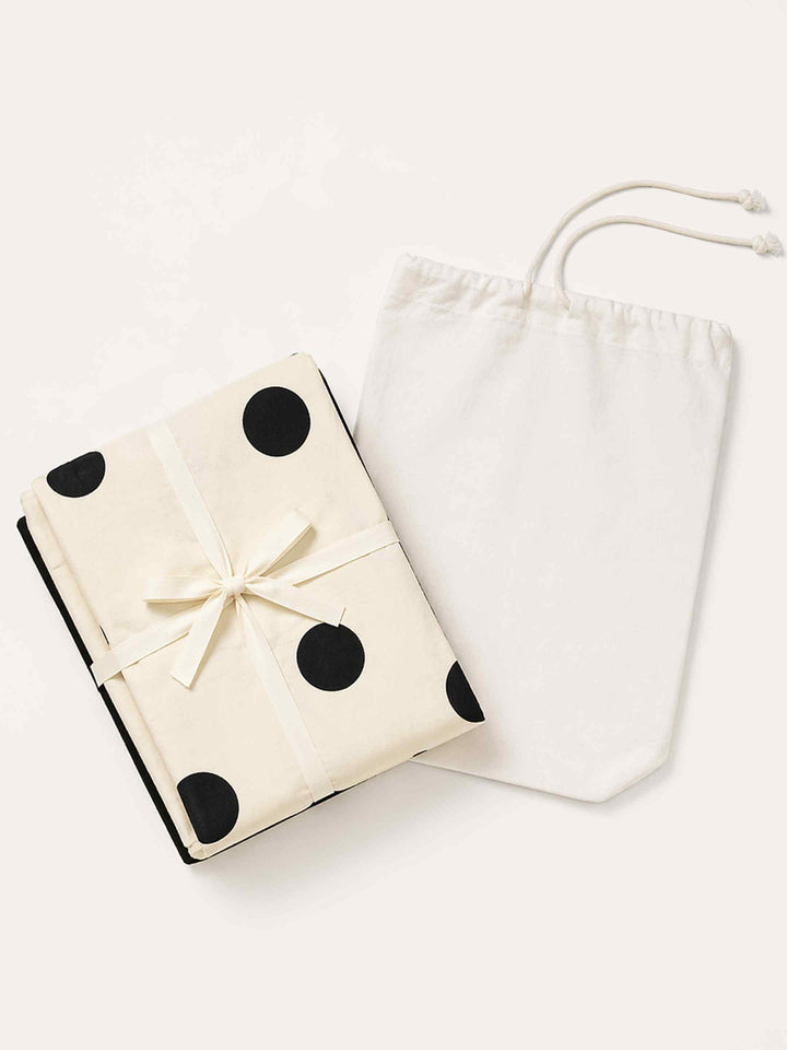 Ink Polka Bed Linen Set - Black