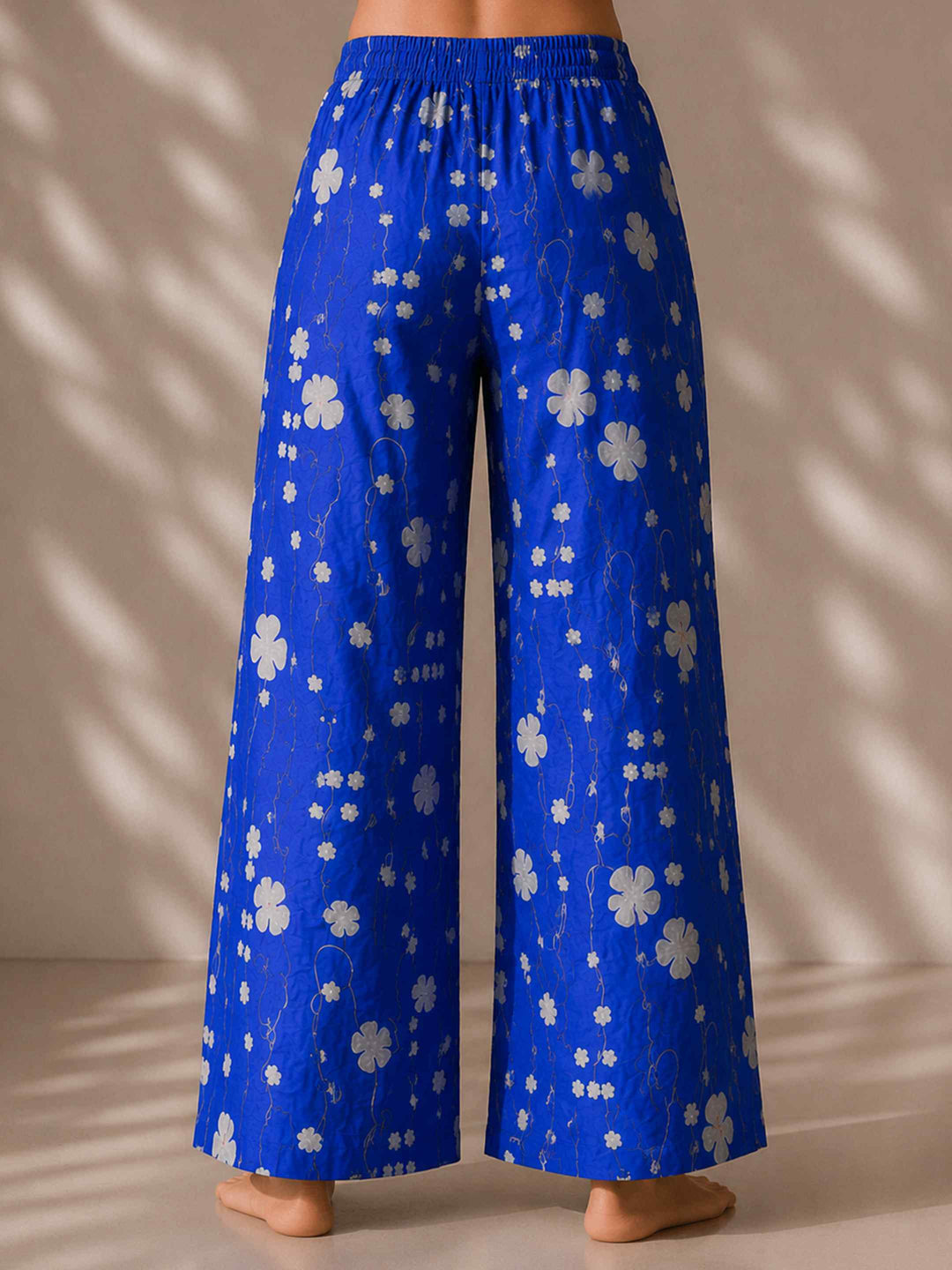 Mogra Chanderi Co-ord Set - Royal Blue