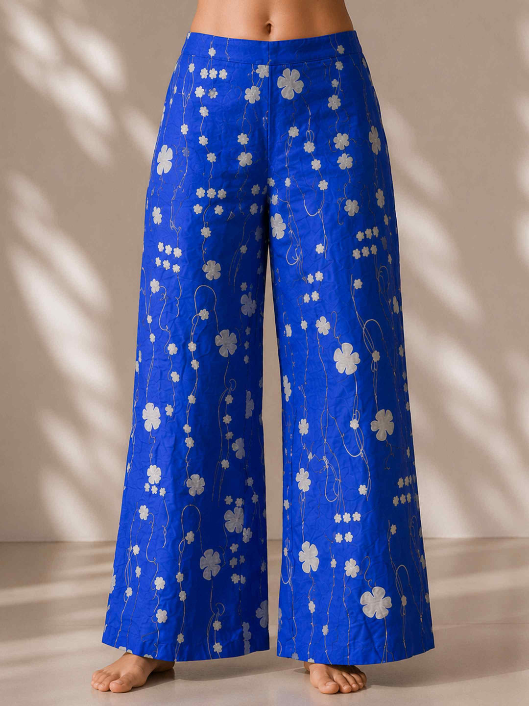 Mogra Chanderi Co-ord Set - Royal Blue