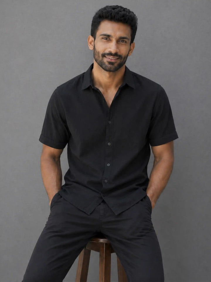 Half Sleeves Shirt - Black