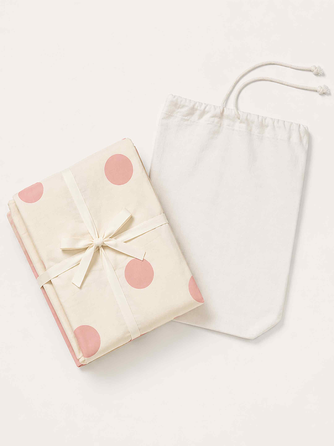 Ink Polka Bedsheet Set - Peach