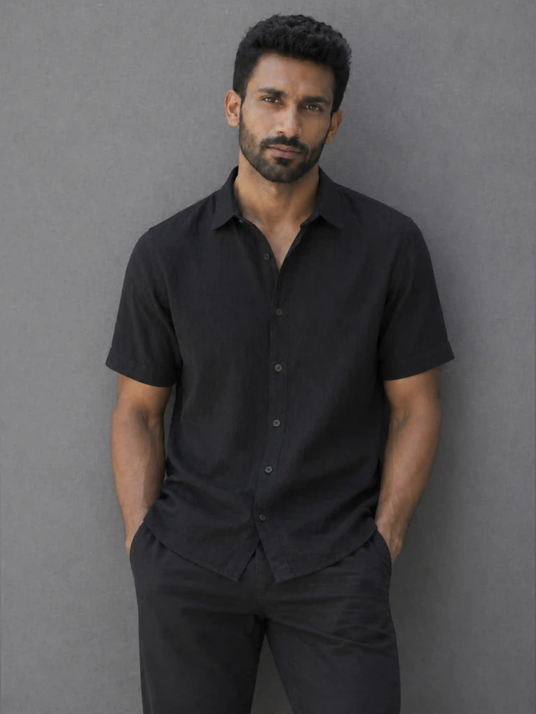 Half Sleeves Shirt - Black