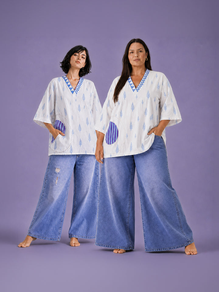 Indigo leaf Top