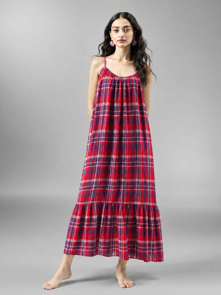 Boho Spirit Dress - Red Checks