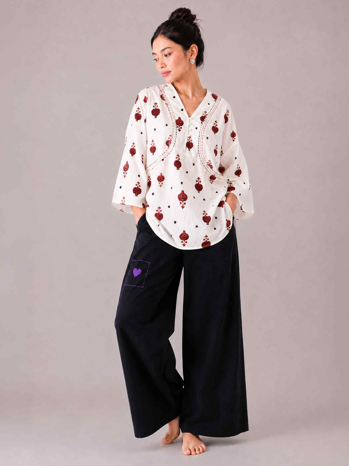 Anardaani Top - Red & Black