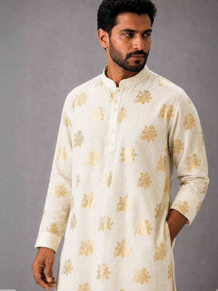 Gold Rose - Jute Silk Kurta