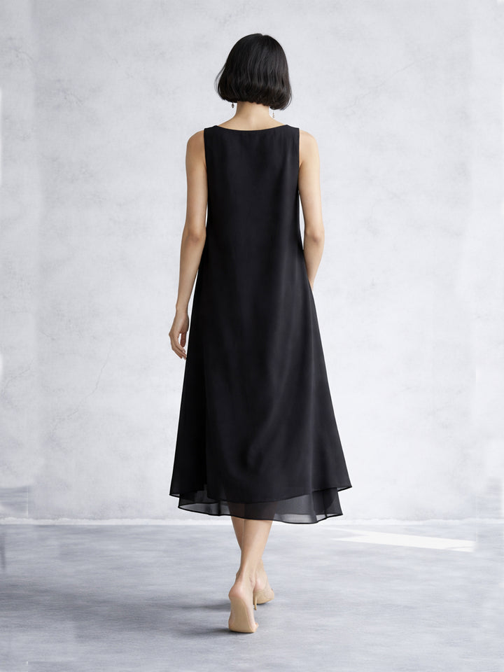 Noir Flow Dress - Black