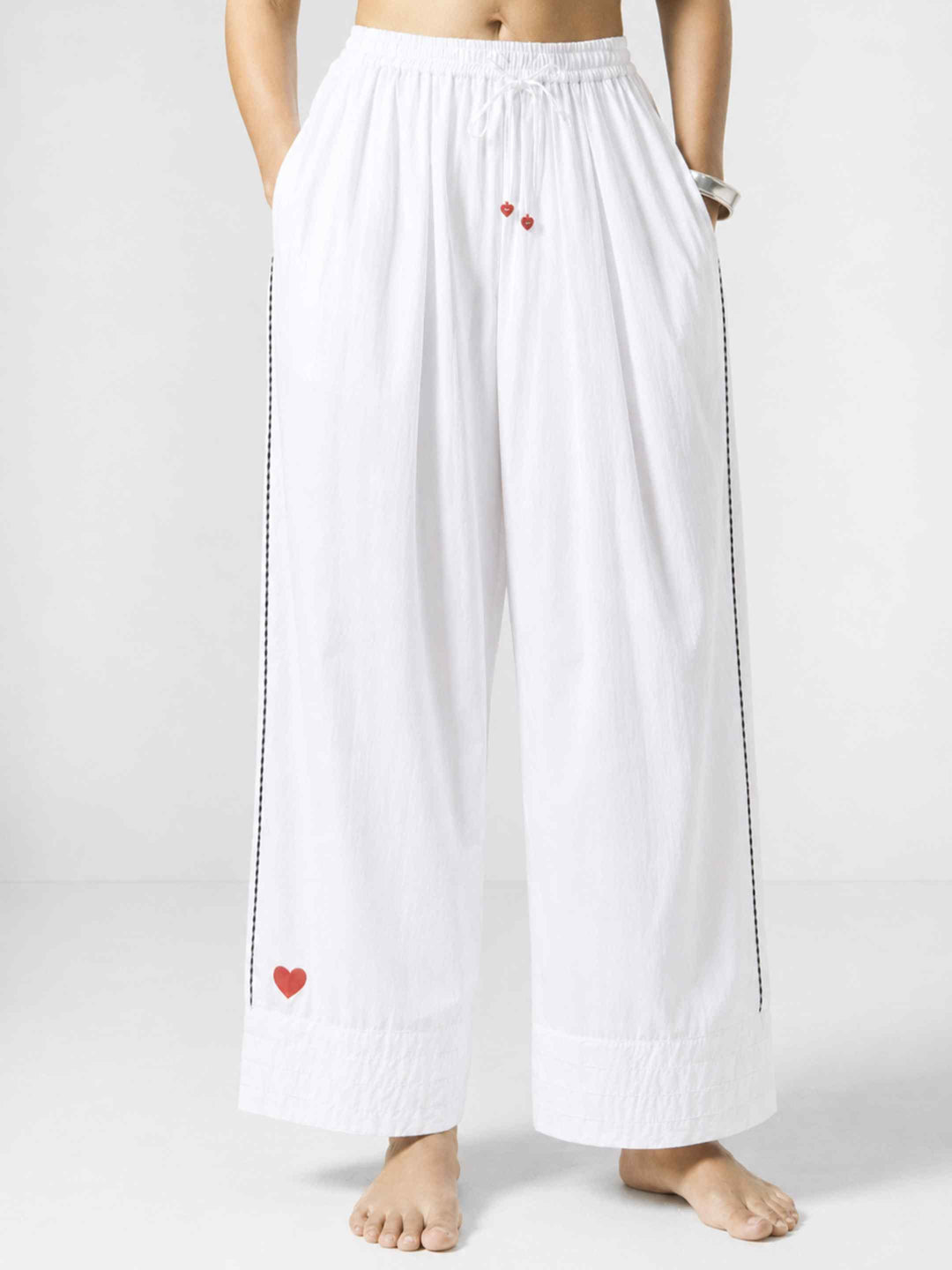 Heart Pants - White