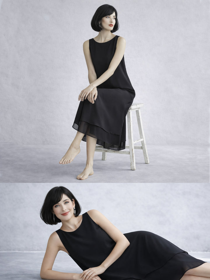 Noir Flow Dress - Black