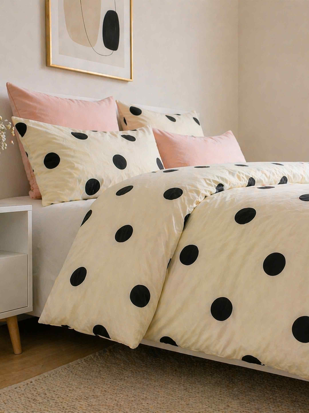 Ink Polka Duvet Cover Set - Black