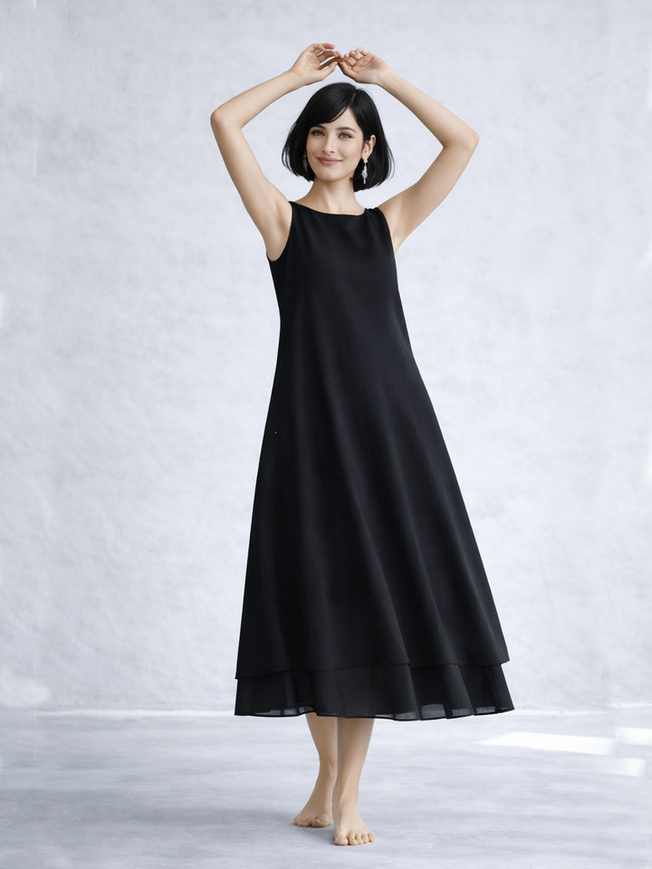 Noir Flow Dress - Black