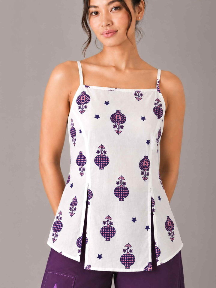 Strap Anaar Top - Indigo Pink