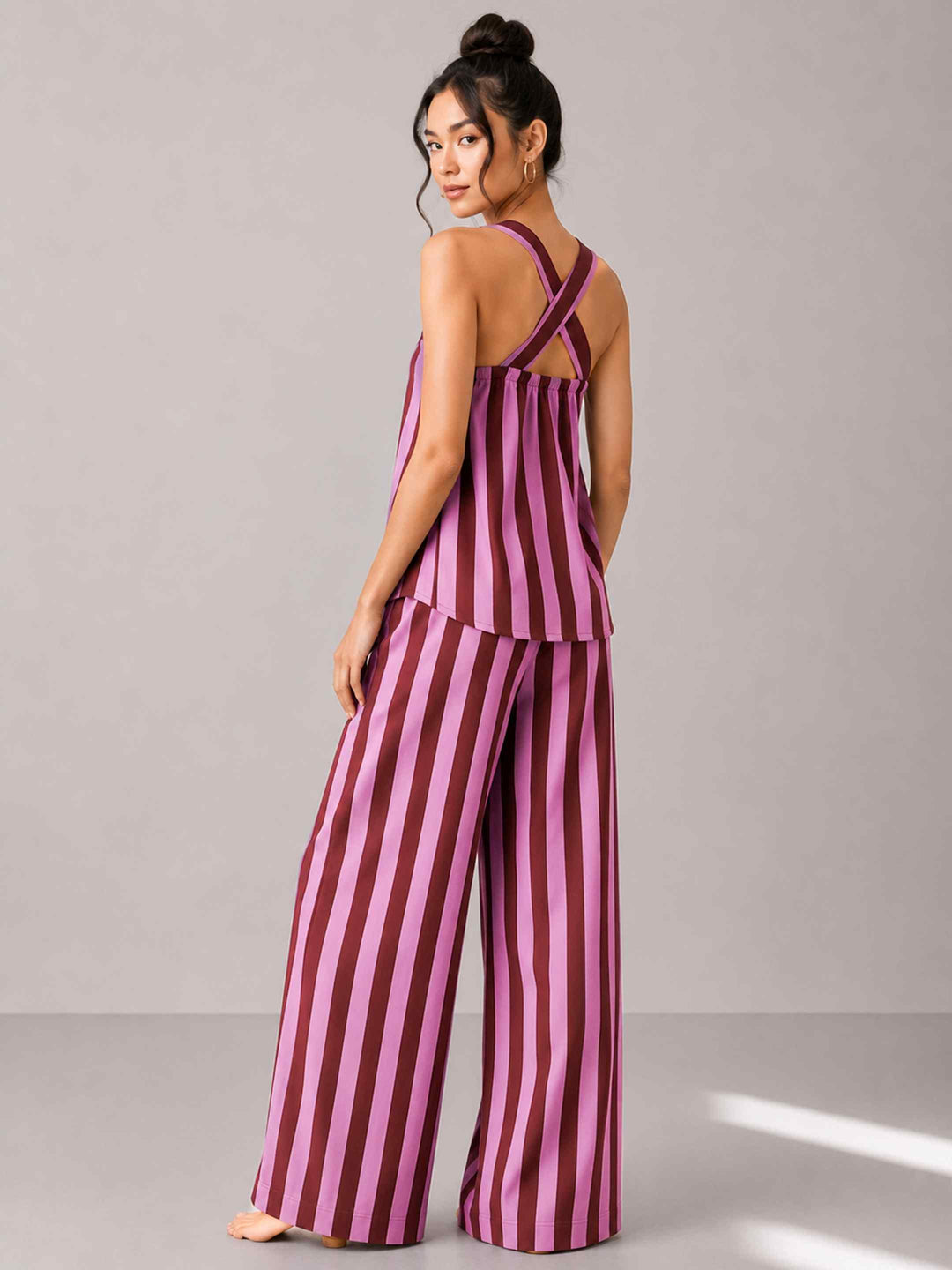 Aubergine Pink Stripe - Cr. ossback Co-ord Set